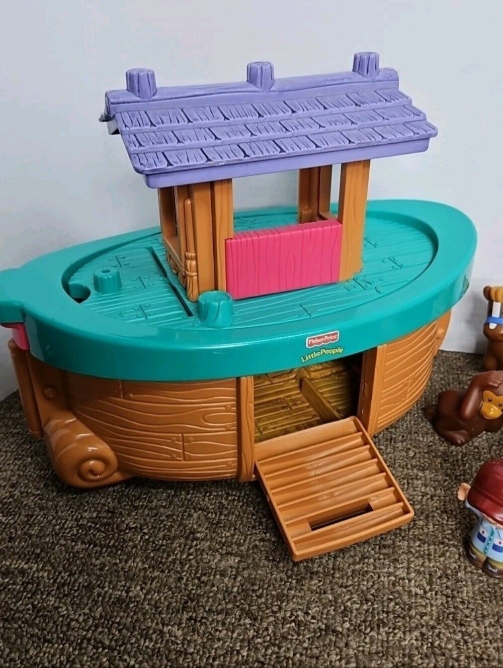 2002 Fisher-Price Little People Noah's Ark + 20 Figures People Horses Sheep Pig - Picture 2 of 10